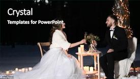  Presentation with wedding - Slide set with winter wedding outdoors in even background and a  colored foreground