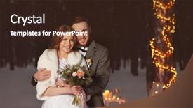  Presentation with wedding - Cool new presentation theme with winter wedding outdoors in even backdrop and a  colored foreground