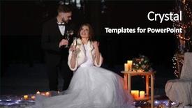  Presentation with flower wedding - Slide set consisting of winter wedding outdoors in even background and a  colored foreground
