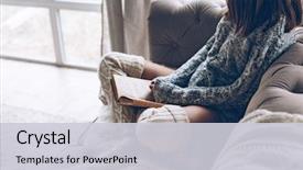  Presentation with winter scene - PPT layouts consisting of winter weekend while reading background and a light gray colored foreground