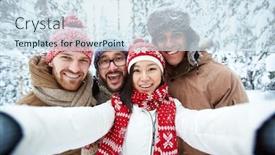  Presentation with weekend - Colorful PPT theme enhanced with winter-weekend backdrop and a sky blue colored foreground