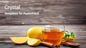  Presentation with lemon - Cool new slide set with winter wemon - hot drink with honey backdrop and a gray colored foreground