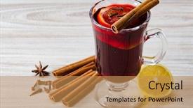  Presentation with mulled wine - Presentation theme having winter wemon - mulled wine glintwine served background and a coral colored foreground