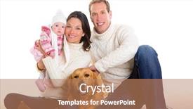  Presentation with baby girl - Cool new presentation theme with winter with golden retriever dog backdrop and a  colored foreground