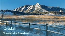  Presentation with boulder - Beautiful slides featuring winter with the snow backdrop and a ocean colored foreground