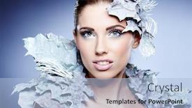  Presentation with queen - Theme with a dress of snow background and a light blue colored foreground