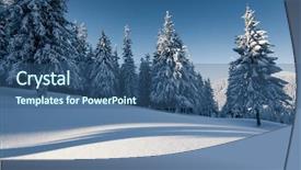  Presentation with winter wonderland - Beautiful slide set featuring winter wonderland - frosty and sunny day is backdrop and a ocean colored foreground