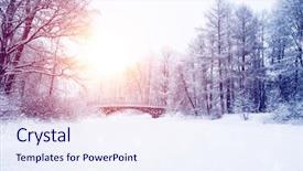  Presentation with winter wonderland - Colorful slide set enhanced with winter wonderland scene background landscape backdrop and a sky blue colored foreground