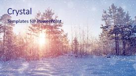  Presentation with winter wonderland - PPT theme consisting of winter wonderland scene background landscape background and a sky blue colored foreground