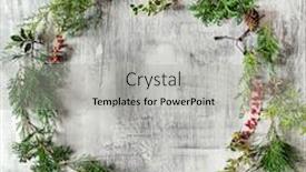  Presentation with winter - Colorful PPT theme enhanced with winter-wreath-on-the-wooden backdrop and a light gray colored foreground