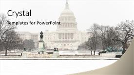  Presentation with capitol - Presentation theme with wintertime - united states of america background and a white colored foreground