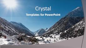  Presentation with winter landscape winter tree - Presentation design having wintery-snow-capped-mountain background and a teal colored foreground