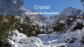  Presentation with winter landscape winter tree - Slide deck enhanced with wintery-snow-capped-mountain background and a teal colored foreground