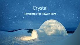  Presentation with santa - Colorful slide set enhanced with wintry-scene-with-snowy-igloo backdrop and a ocean colored foreground