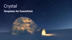  Presentation with winter scene - Colorful slide set enhanced with wintry-scene-with-snowy-igloo backdrop and a navy blue colored foreground