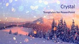  Presentation with bokeh effect blue light - Audience pleasing PPT layouts consisting of wintry scene with snowy tree backdrop and a  colored foreground