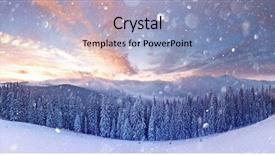  Presentation with winter scene - Amazing theme having wintry scene with snowy tree backdrop and a light blue colored foreground