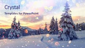  Presentation with bokeh effect blue light - Beautiful slides featuring wintry scene with snowy tree backdrop and a sky blue colored foreground