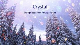  Presentation with winter scene - Slides having wintry scene with snowy tree background and a  colored foreground