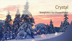  Presentation with mountains fantasy abstract nature landscape - Slides having wintry scene with snowy tree background and a cream colored foreground