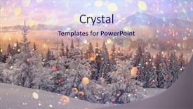  Presentation with winter scene - Audience pleasing theme consisting of wintry scene with snowy tree backdrop and a sky blue colored foreground
