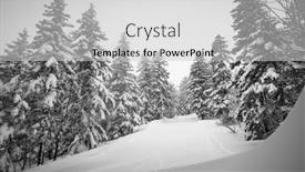  Presentation with hokkaido - Amazing PPT theme having wintry-trees-on-mt-kurodake backdrop and a light gray colored foreground