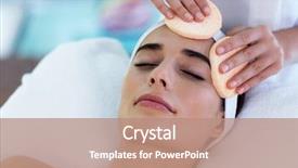  Presentation with cleaning - Cool new slides with wipe room - masseuse cleaning woman face backdrop and a coral colored foreground