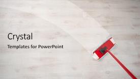  Presentation with room cleaning - Cool new PPT theme with wipe room - wiping floor during spring cleaning backdrop and a light gray colored foreground