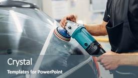  Presentation with blade - Presentation theme consisting of wiper blade on car background and a ocean colored foreground