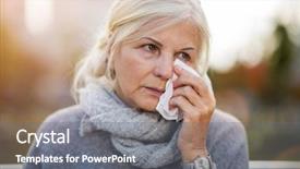  Presentation with tissue - Cool new presentation with wipes her eyes with tissue backdrop and a gray colored foreground