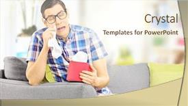  Presentation with sad - Beautiful presentation theme featuring wiping his eyes from crying backdrop and a cream colored foreground