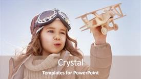  Presentation with toy - Cool new PPT layouts with wird - happy child girl playing backdrop and a coral colored foreground