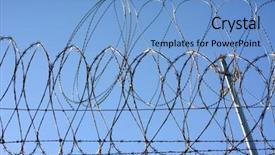  Presentation with us mexico border wall separating - Beautiful presentation theme featuring wire and concertina wire atop backdrop and a teal colored foreground