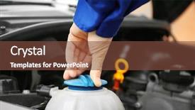  Presentation with wire auto - Cool new PPT theme with wire auto - mechanic repairing car with open backdrop and a tawny brown colored foreground