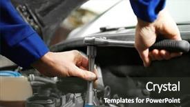  Presentation with wire auto - Audience pleasing slide deck consisting of wire auto - mechanic repairing car with open backdrop and a dark gray colored foreground