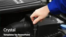  Presentation with mechanic car service repair maintenance - Slide deck with wire auto - mechanic repairing car with open background and a  colored foreground