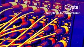  Presentation with connections - PPT theme having internet telephony - wire connections background from sound background and a  colored foreground