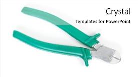  Presentation with white green - Amazing slide deck having wire cutter pliers with green backdrop and a white colored foreground