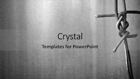  Presentation with wire ropes - PPT theme consisting of wire knot on metal background background and a light gray colored foreground