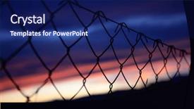  Presentation with electric pole electrical power poles - Audience pleasing theme consisting of wire mesh fence on silhouettes backdrop and a navy blue colored foreground