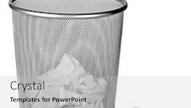  Presentation with bin - Colorful presentation enhanced with wire metal bin with paper tissues on white background backdrop and a light gray colored foreground