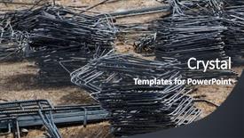  Presentation with reinforcement - Audience pleasing PPT theme consisting of wire rod - close up of reinforcement mesh backdrop and a dark gray colored foreground