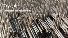  Presentation with reinforcement steel - Presentation design having wire rod - closeup of steel reinforcement mesh background and a  colored foreground