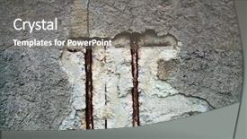  Presentation with concrete - Presentation design enhanced with wire rod - damaged surface of a concrete background and a  colored foreground