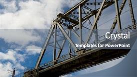  Presentation with railway - Cool new slides with wire rod - railway bridge on a background backdrop and a gray colored foreground