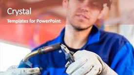  Presentation with welding - Cool new theme with wire rod - welder inflame welding device backdrop and a coral colored foreground