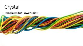  Presentation with cable - Amazing slides having portrait of a young attractive violinist woman in a black evening dress over grey background backdrop and a dark gray colored foreground