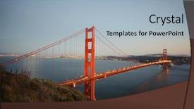  Presentation with san francisco - Slide deck having suspension wire - golden gate bridge at evening background and a  colored foreground