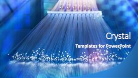  Presentation with transfer - Presentation theme with wire transfer - fiber optics cable with lights background and a ocean colored foreground