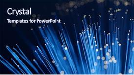  Presentation with optical - Beautiful PPT theme featuring wire transfer - optical fiber stand backdrop and a navy blue colored foreground